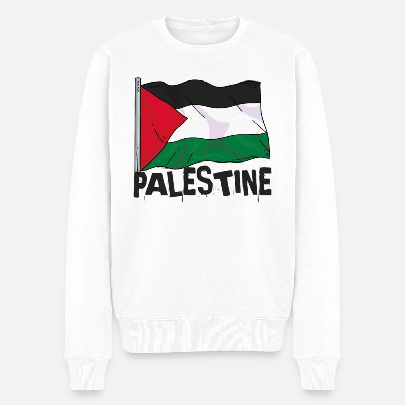 Drapeau de la Palestine - Pull Premium bio Homme - blanc