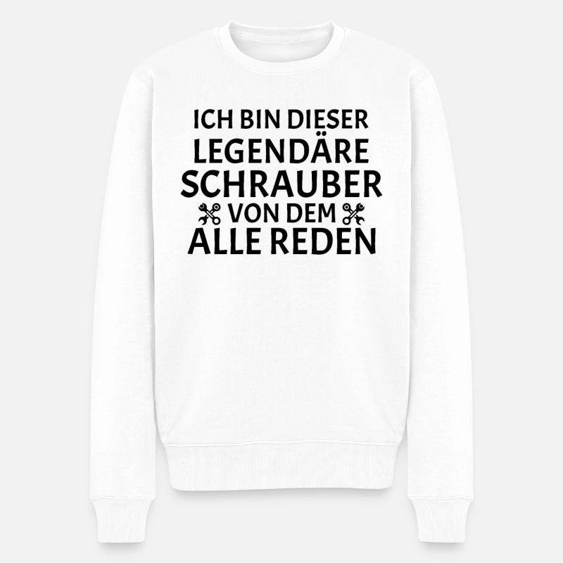 Legenden-Schrauber - Männer Premium Bio Pullover - Weiß