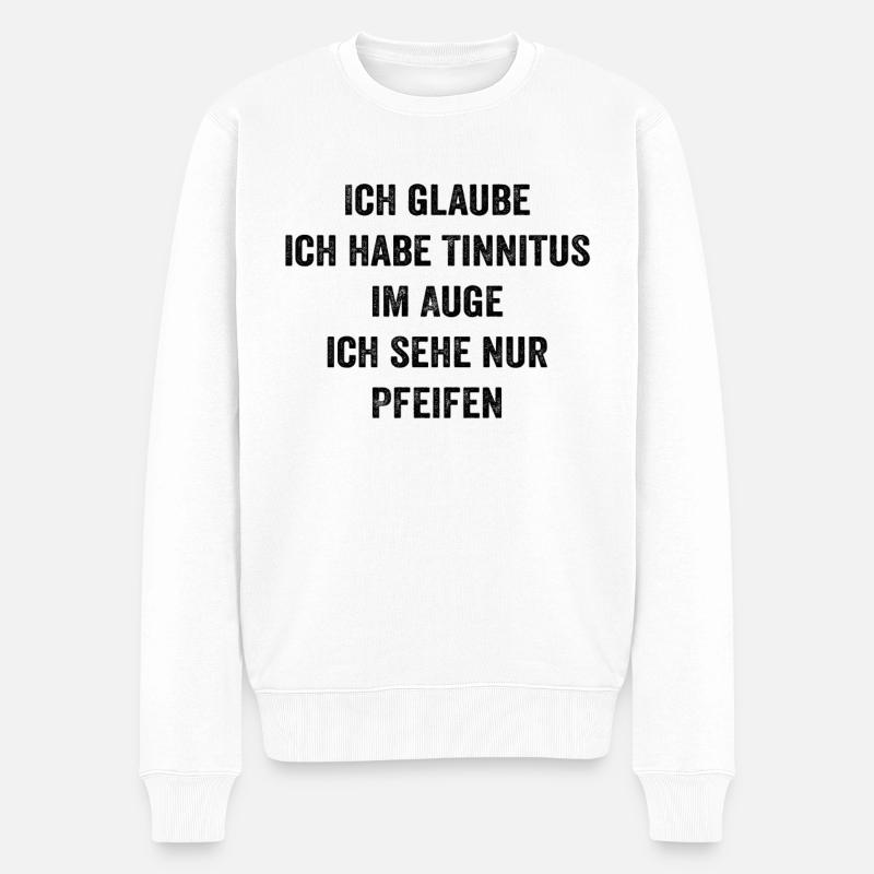 Augenpfeifen-Spaß - Männer Premium Bio Pullover - Weiß