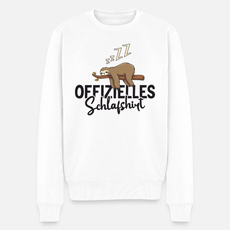 Schlummer-Spaß - Männer Premium Bio Pullover - Weiß