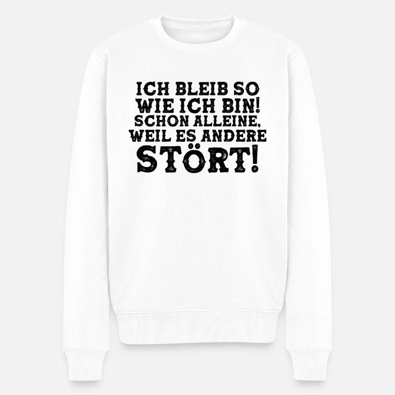Selbstbewusster Humor - Männer Premium Bio Pullover - Weiß