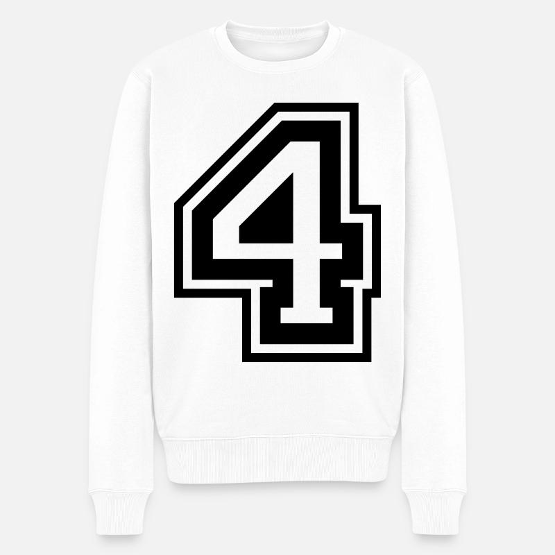 4 Numéro de numéro - Pull Premium bio Homme - blanc