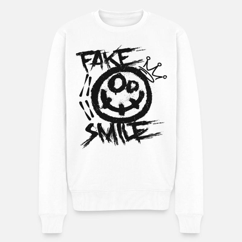 Faux sourire - Pull Premium bio Homme - blanc