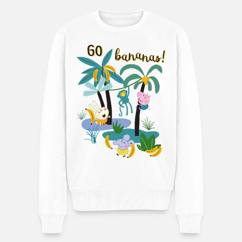 Peppa Pig Design Go Bananas - Männer Premium Bio Pullover - Weiß