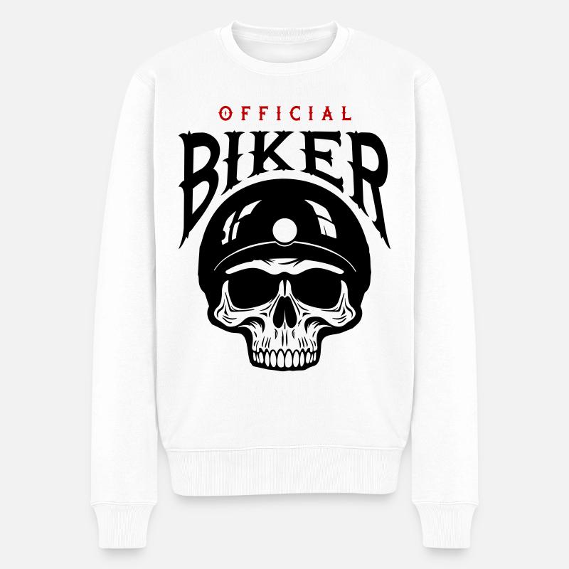 Skeleton Biker - Pull Premium bio Homme - blanc