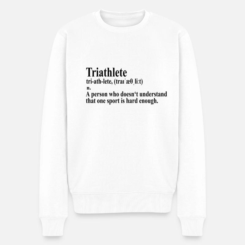 Drôle de définition de triathlon - Pull Premium bio Homme - blanc