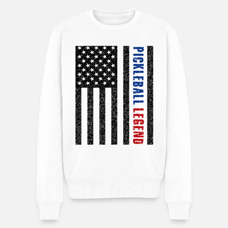 Légende du pickleball États-Unis - Pull Premium bio Homme - blanc