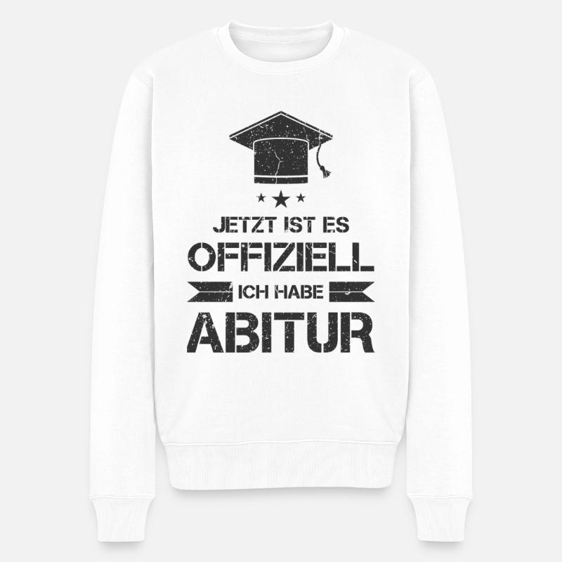 Abitur Abi Abschluss Prüfung bestanden Geschenk - Männer Premium Bio Pullover - Weiß