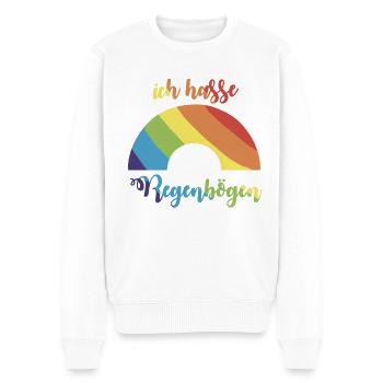 ich hasse Regenbögen - Männer Premium Bio Pullover - Weiß - Vorne - Thijin (182cm)