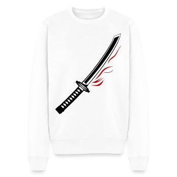 Icône d’épée de samouraï - Pull Premium bio Homme - blanc - Devant - Thijin (182cm)