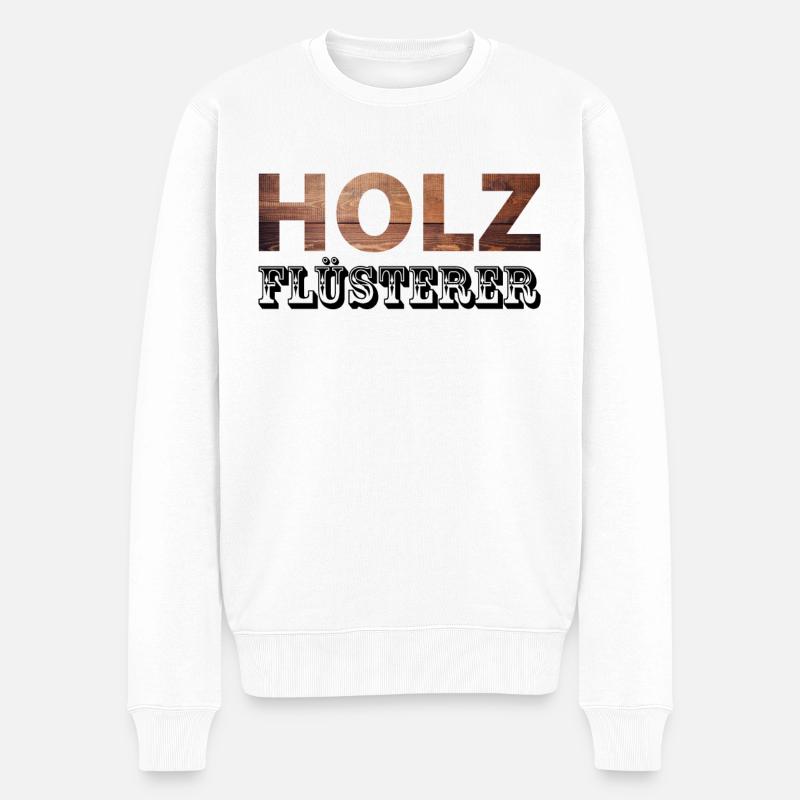 Holzfluesterer - Männer Premium Bio Pullover - Weiß