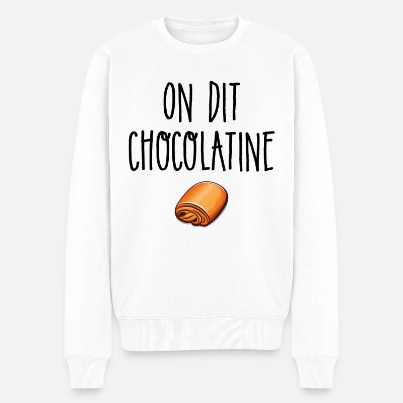 On dit chocolatine - Pull Premium bio Homme - blanc