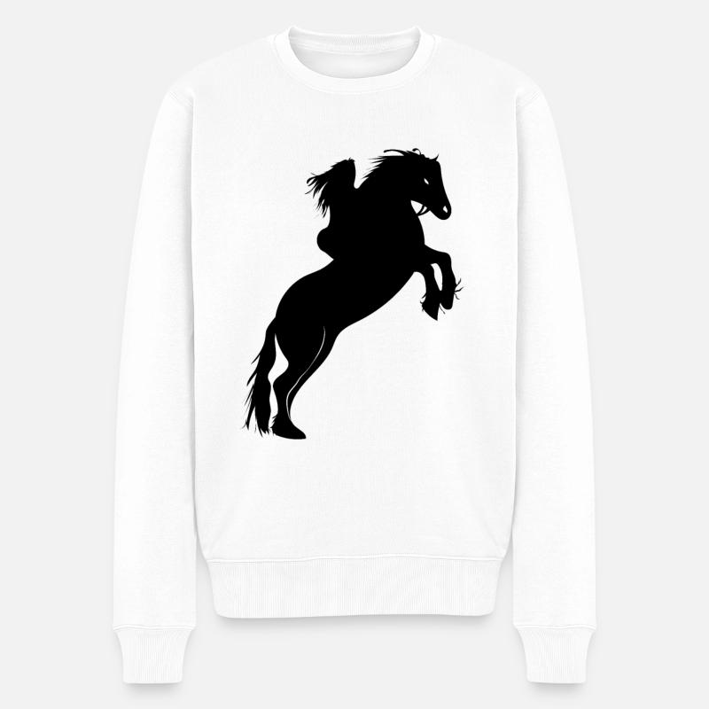 Cheval cheval chevaux équitation - Pull Premium bio Homme - blanc