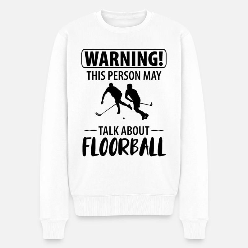 Floorball - Männer Premium Bio Pullover - Weiß