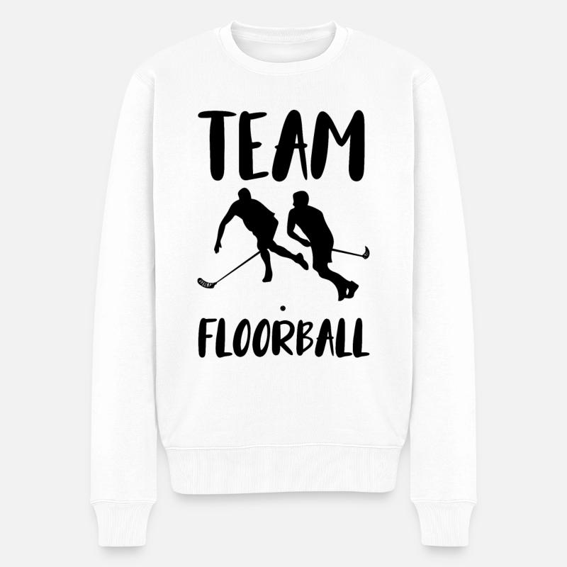 Floorball - Männer Premium Bio Pullover - Weiß