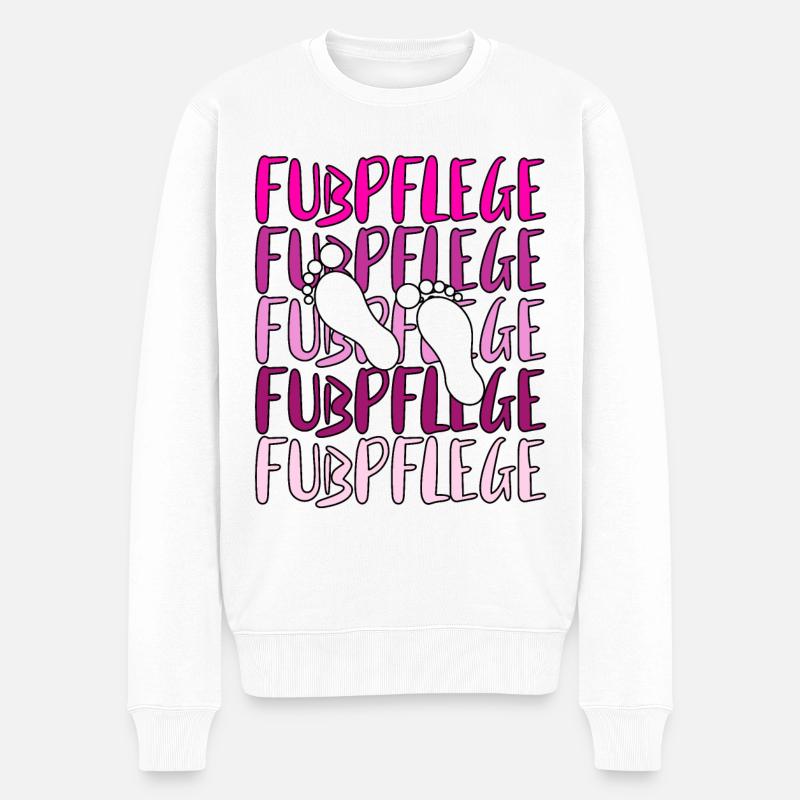 Fußpflege Pediküre Podologe Nagelstudio Geschenk - Männer Premium Bio Pullover - Weiß