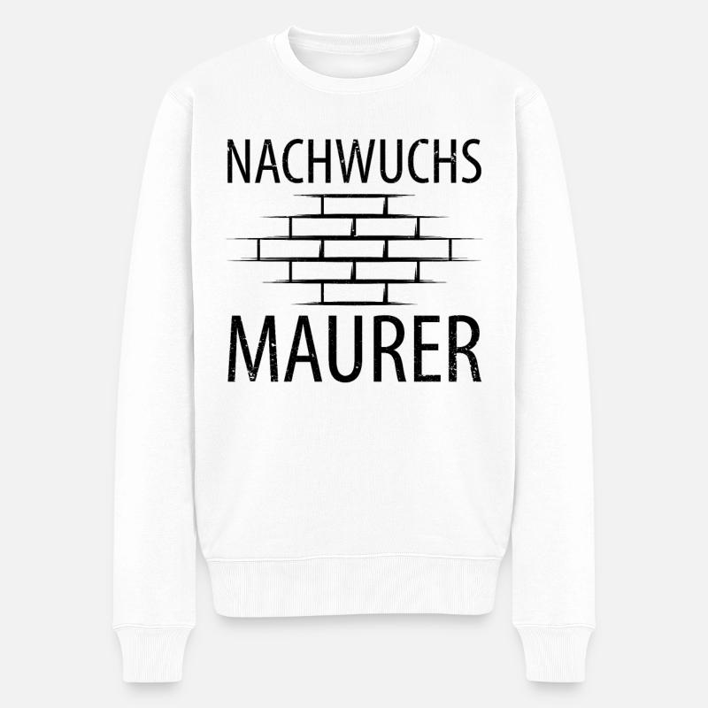 Maurer - Männer Premium Bio Pullover - Weiß