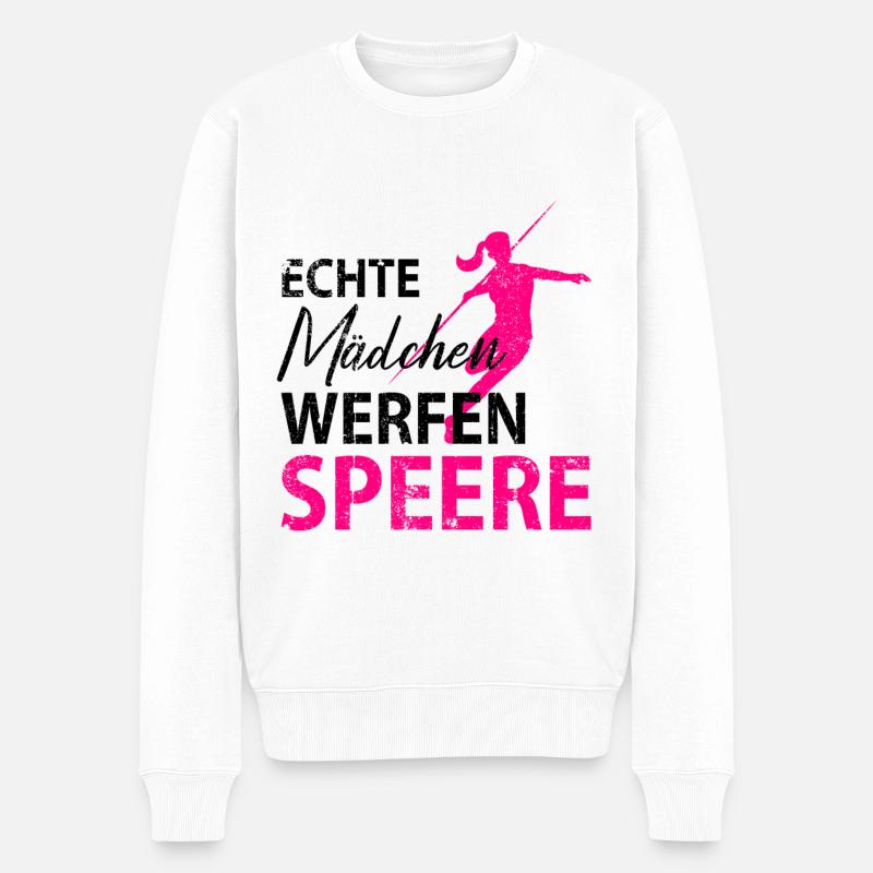 Speerwurf Speerwerfen Speerwerfer Damen - Männer Premium Bio Pullover - Weiß