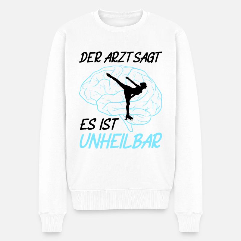 Eiskunstlauf Schlittschuhlauf Eis Figuren Tanz - Männer Premium Bio Pullover - Weiß