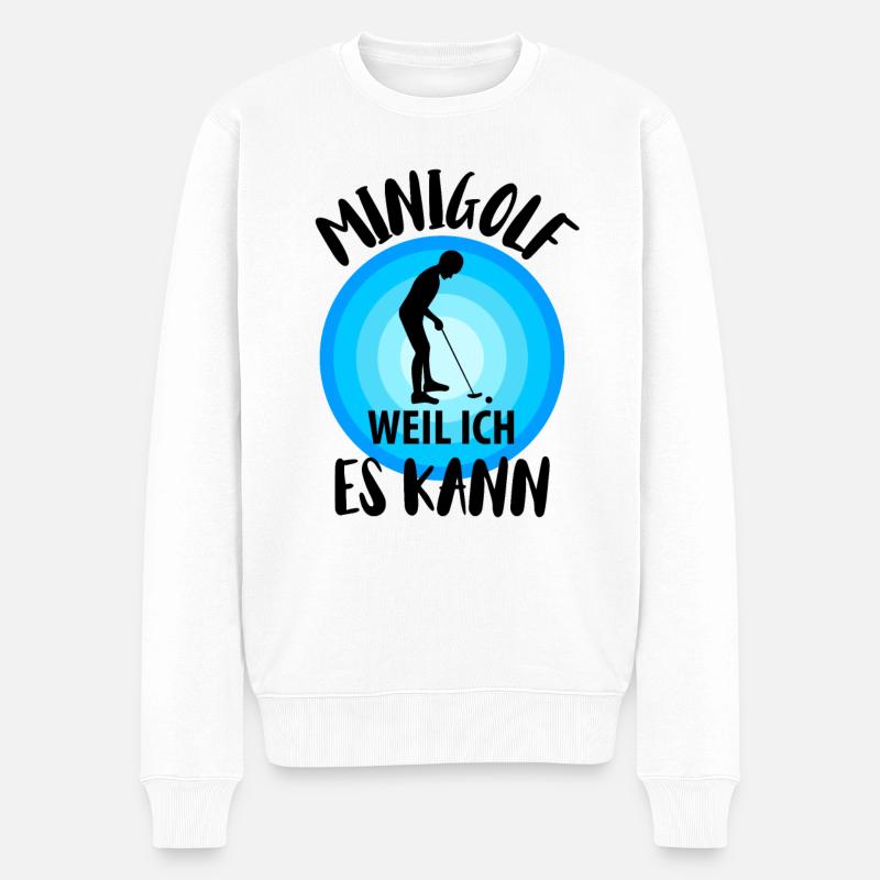 MINIGOLF MINIGOLFER MINIGOLFERIN Minigolfspieler - Männer Premium Bio Pullover - Weiß