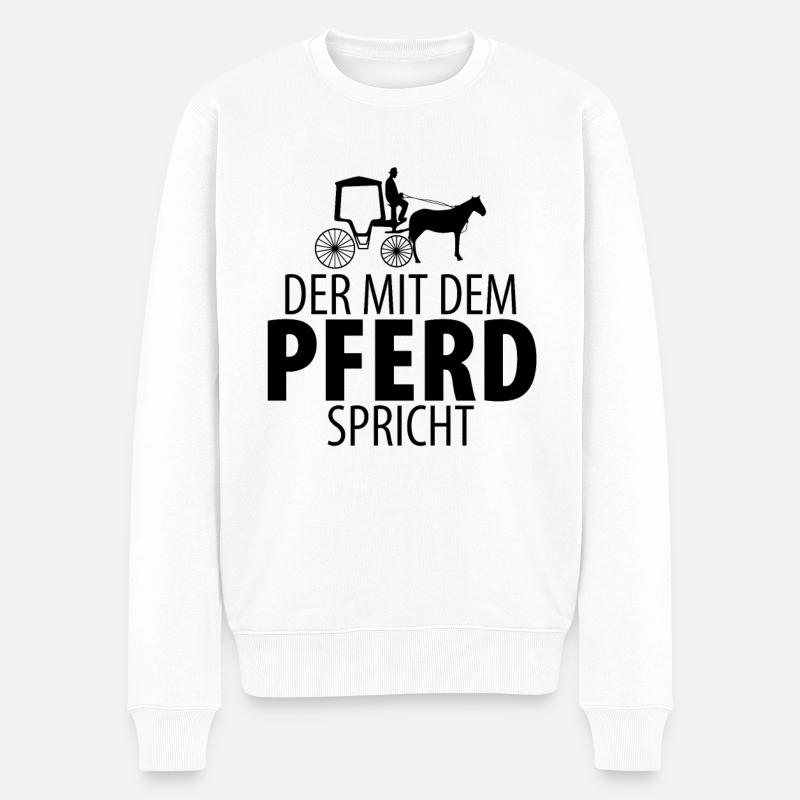 Kutscher Kutsche Pferdekutscher Kutschieren Herren - Männer Premium Bio Pullover - Weiß