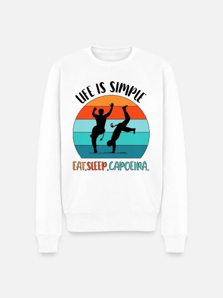 Capoeira - Männer Premium Bio Pullover - Weiß