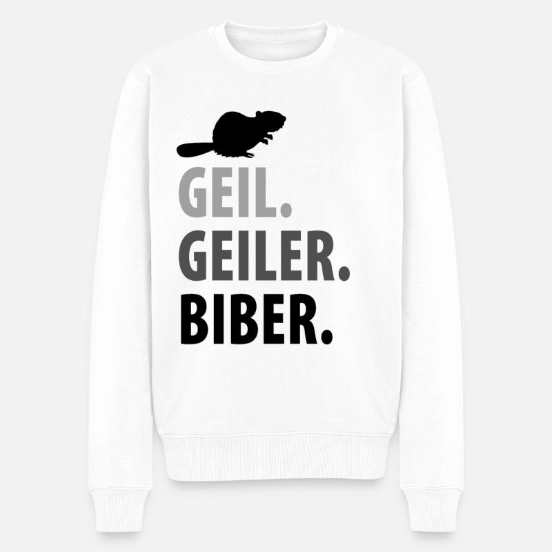 Biber - Männer Premium Bio Pullover - Weiß