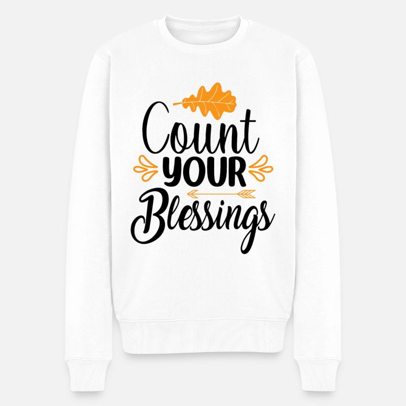 Comptez vos bénédictions - Pull Premium bio Homme - blanc