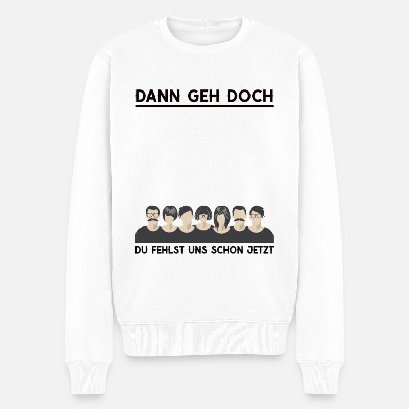 Abschied Kollege Chef Gästebuch Unterschrift Büro - Männer Premium Bio Pullover - Weiß