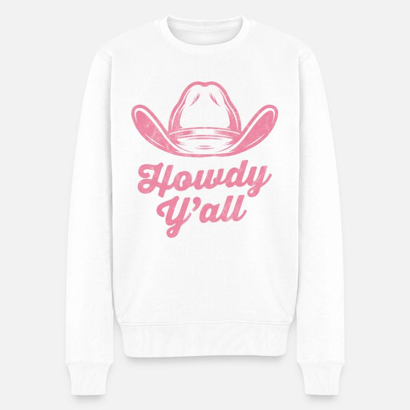 Howdy Y'all - Männer Premium Bio Pullover - Weiß