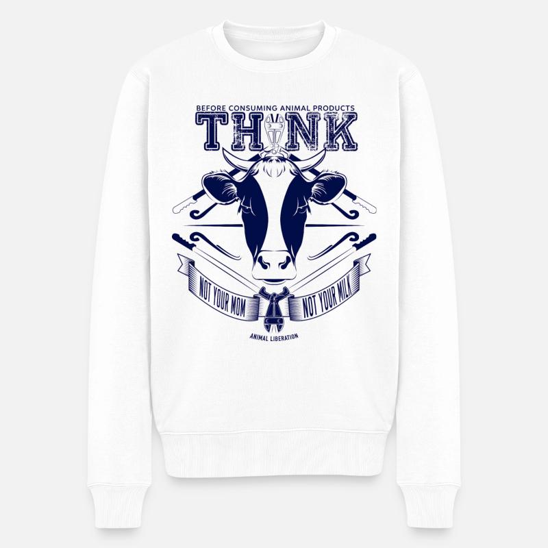 Nicht deine Mutter, nicht Ihre Milch (blau) - Männer Premium Bio Pullover - Weiß