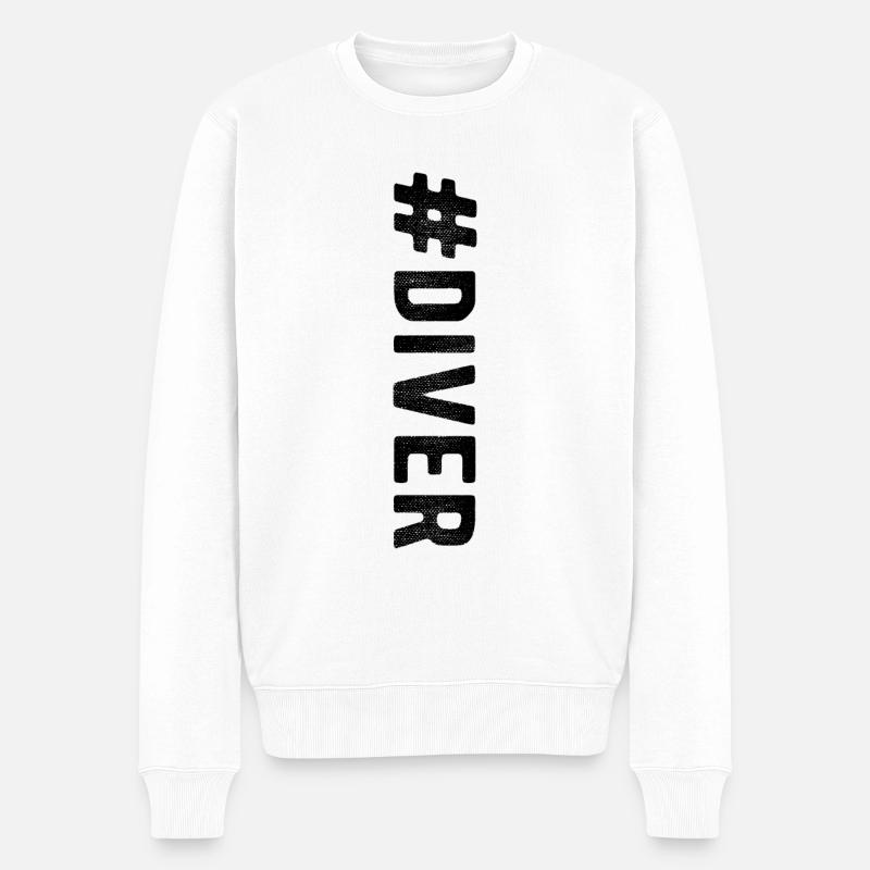Plongée plongée Plongée Plongée Cadeau - Pull Premium bio Homme - blanc