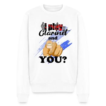 Clarinet i play Clarinet Cool - Men's Premium Organic Jumper - white - Front - Thijin (182cm)