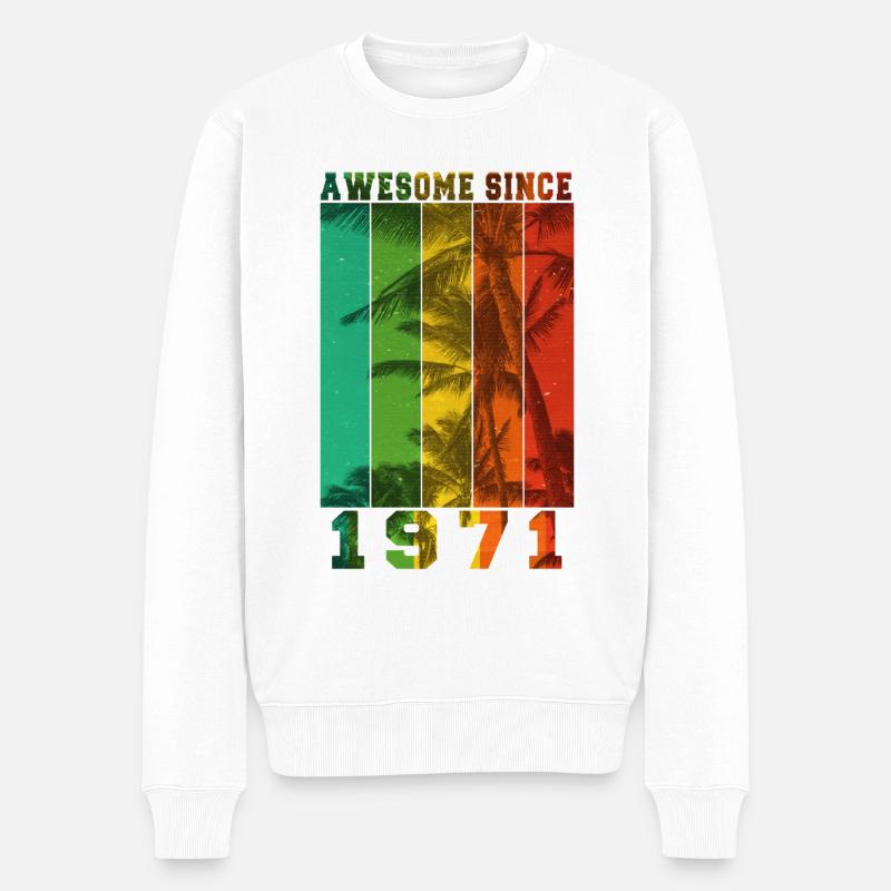 Großartig seit 1971 - Männer Premium Bio Pullover - Weiß
