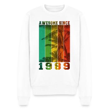 Großartig seit 1989 - Männer Premium Bio Pullover - Weiß - Vorne - Thijin (182cm)