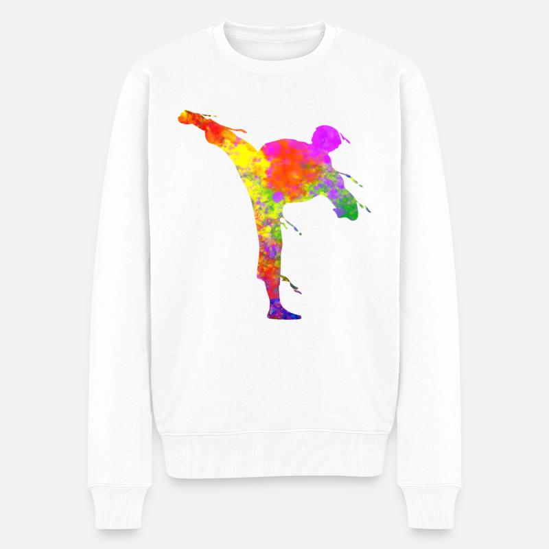Karate Jiu Jitsu Kinder Jujitsu - Männer Premium Bio Pullover - Weiß