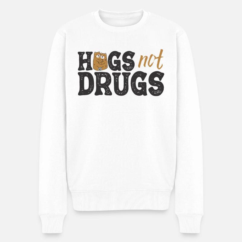 Umarmungen Statt Drogen - Männer Premium Bio Pullover - Weiß