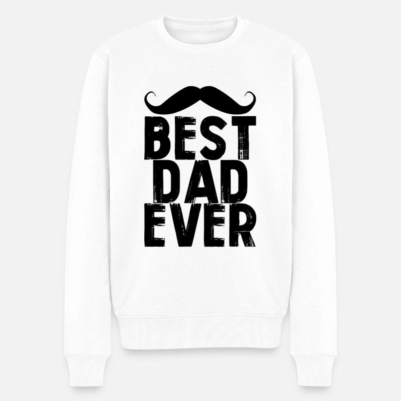 Best Dad Ever - Männer Premium Bio Pullover - Weiß