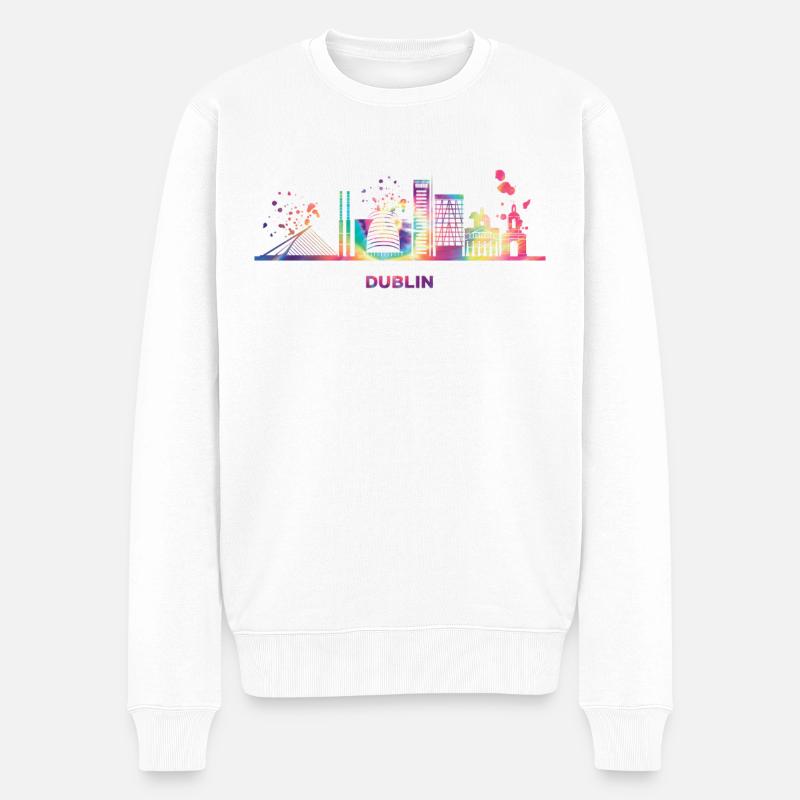 Dublin Skyline Dublin - Pull Premium bio Homme - blanc