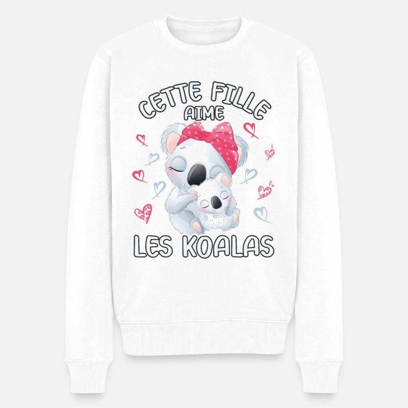 Dieses Mädchen Liebt Koalas - Männer Premium Bio Pullover - Weiß