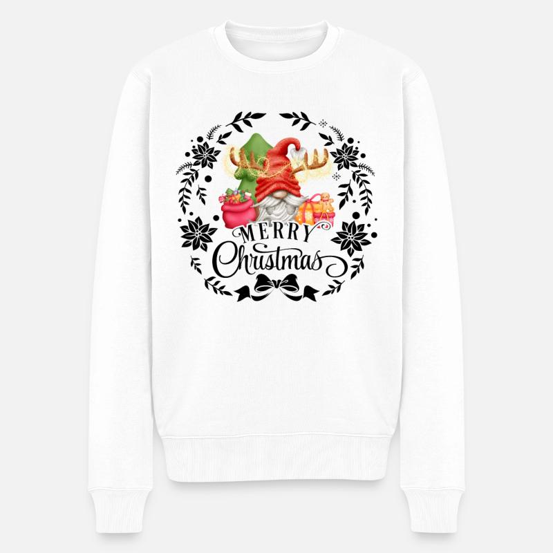Joyeux Noël Noël Gnome - Pull Premium bio Homme - blanc