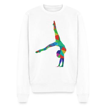 Turnen Bodenturnen Handstand - Männer Premium Bio Pullover - Weiß - Vorne - Thijin (182cm)
