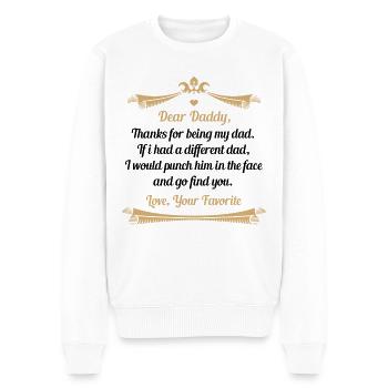 Lieber Papa Danke, dass ich mein Vater bist - Männer Premium Bio Pullover - Weiß - Vorne - Thijin (182cm)