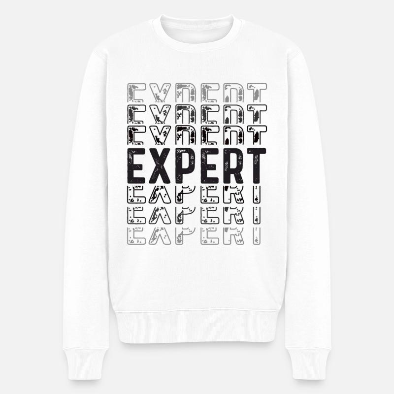 Bester Experte The Man The Legend - Männer Premium Bio Pullover - Weiß