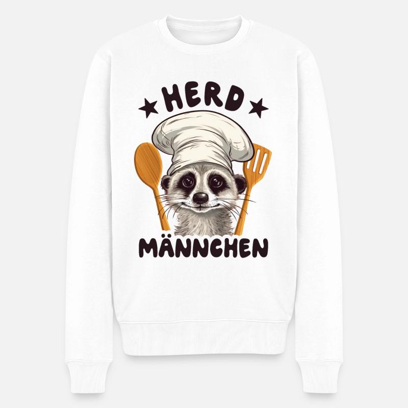 Herdmännchen Erdmännchen Koch - Männer Premium Bio Pullover - Weiß