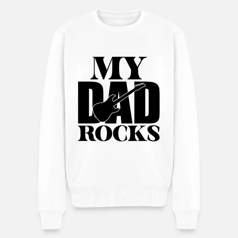 My Dad Rocks - Men's Premium Organic Jumper - white
