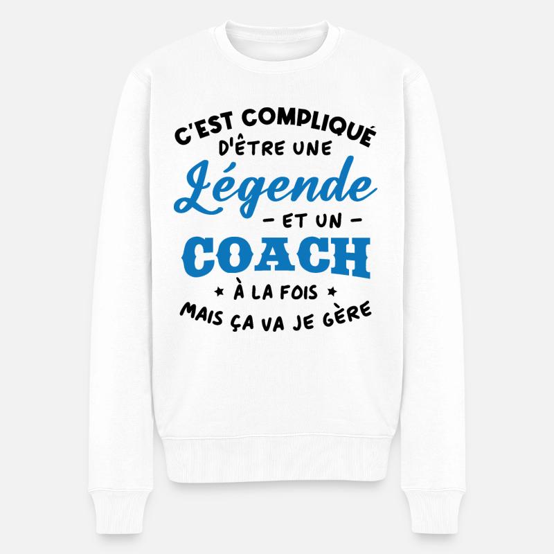 Legende und Trainer - Männer Premium Bio Pullover - Weiß