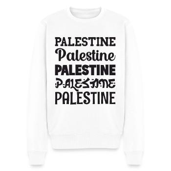 Palestine Free Palestine - Männer Premium Bio Pullover - Weiß - Vorne - Thijin (182cm)