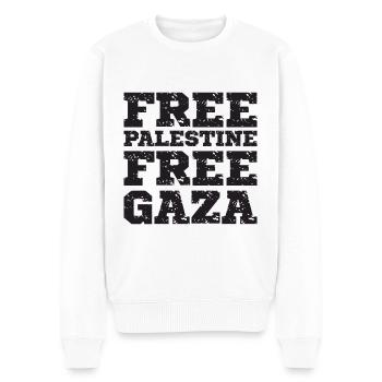 Free Palestine Free Gaza - Männer Premium Bio Pullover - Weiß - Vorne - Thijin (182cm)