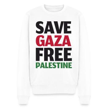 Save Gaza Free Palestine Palästina - Männer Premium Bio Pullover - Weiß - Vorne - Thijin (182cm)